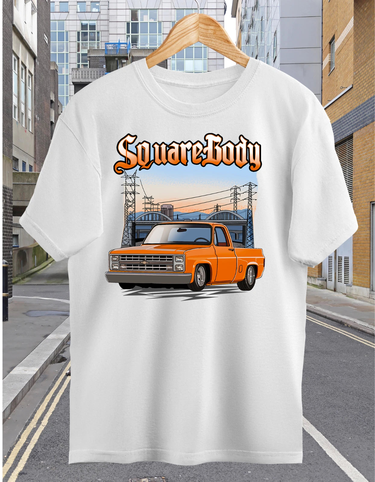 Chevy Chevrolet Squarebody Pickup Sing Cab Truck 1987 Retro Unisex  tee T Shirt