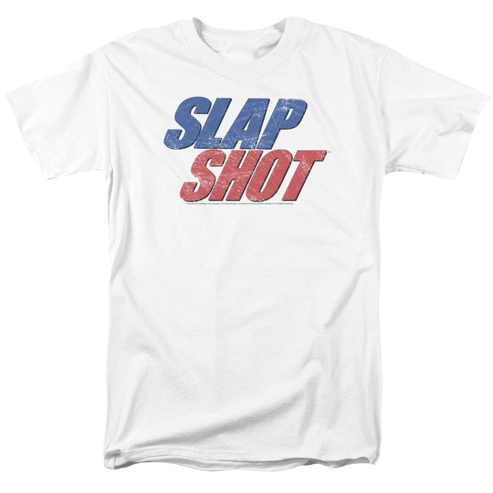 Slap Shot Blue & Red Logo T-Shirt Sizes S-3X NEW