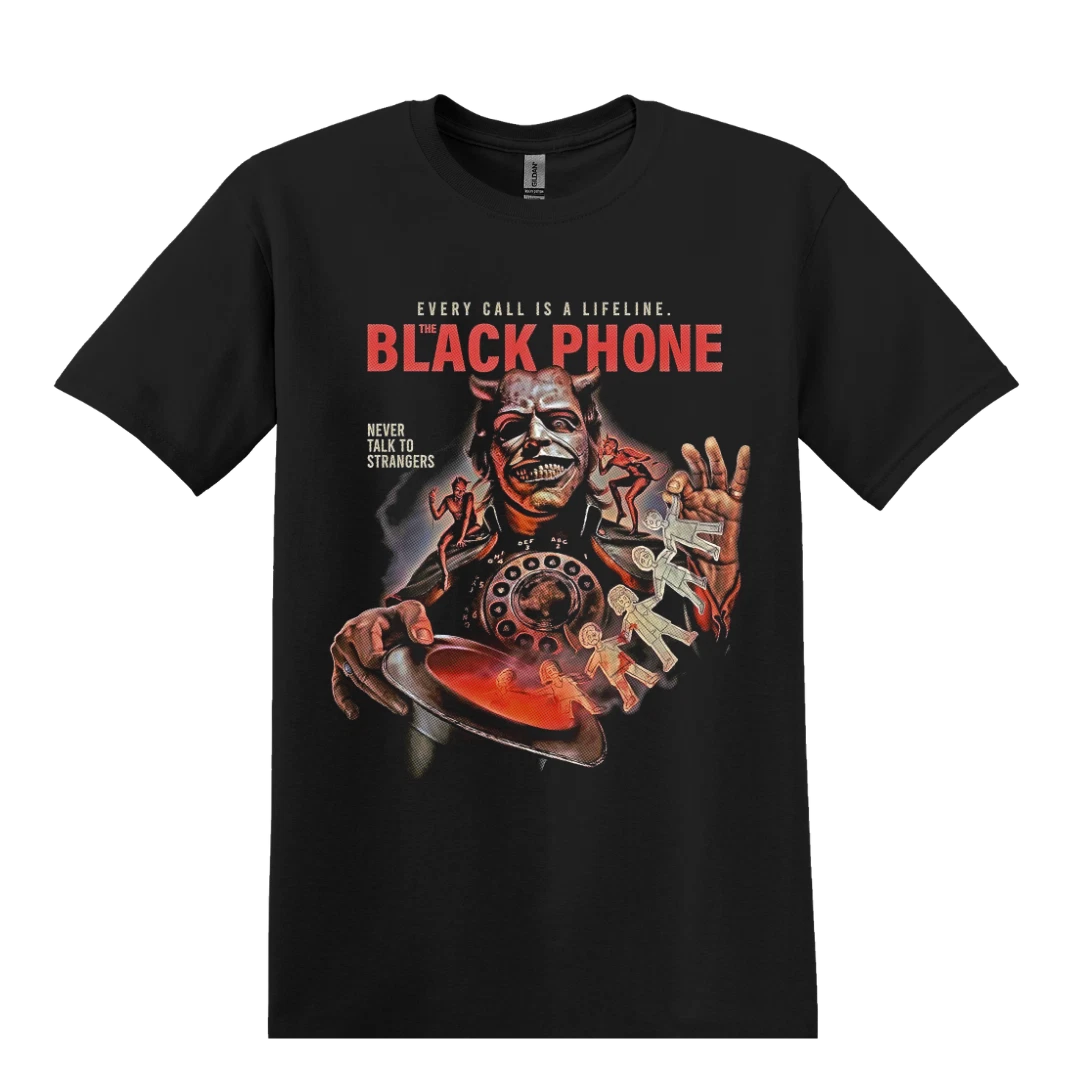 The Black Phone Never Talk To Strangers Horror Movie T-shirt Black S-3XL