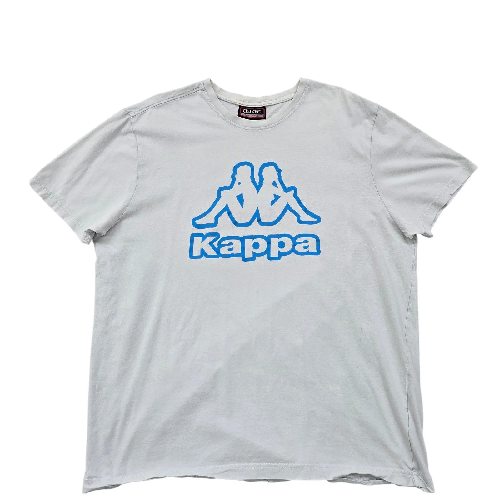 Kappa Men's White Logo Print T-Shirt XXL Cotton Short Sleeve Casual Tee