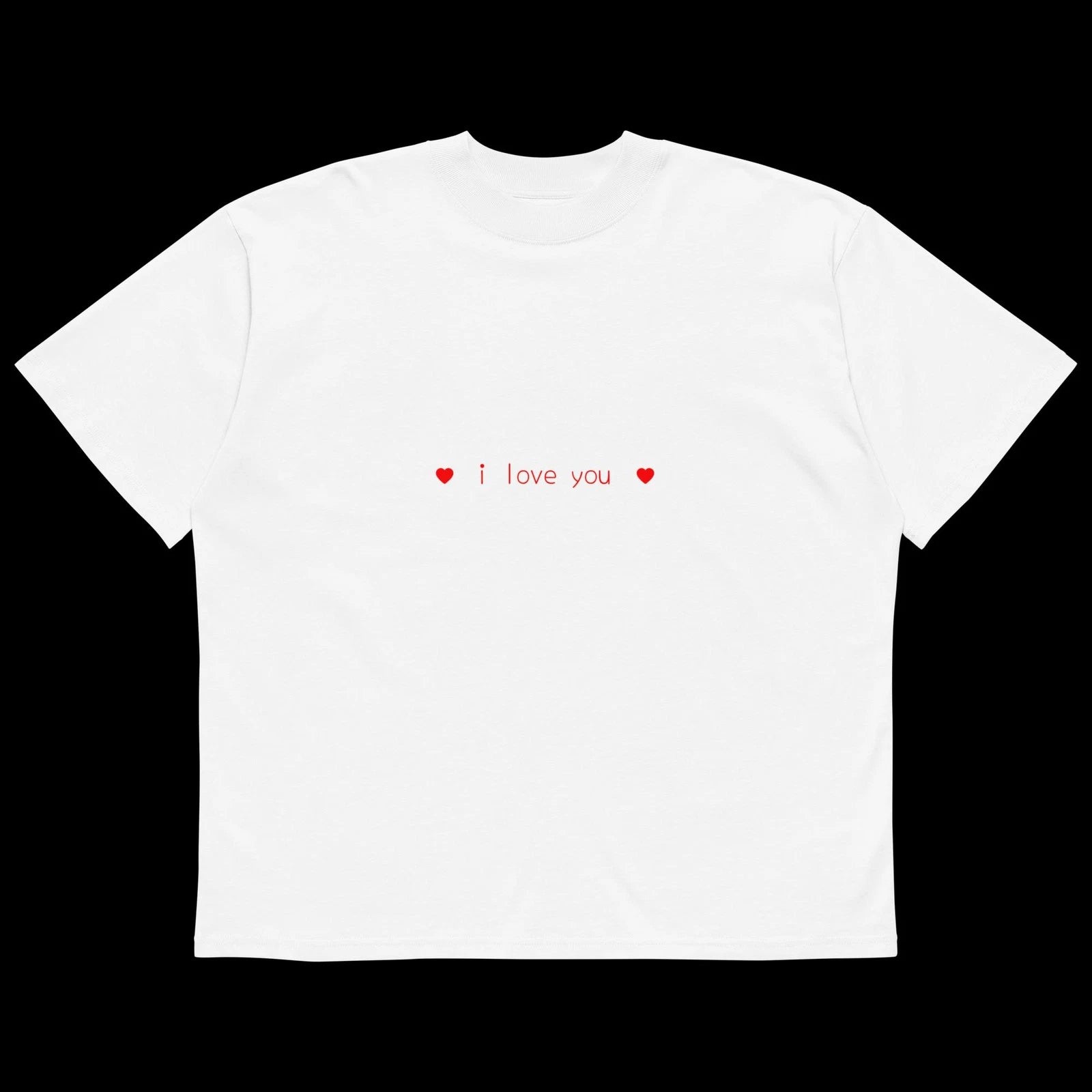 Unisex organic i love you kawaii oversized high neck t-shirt