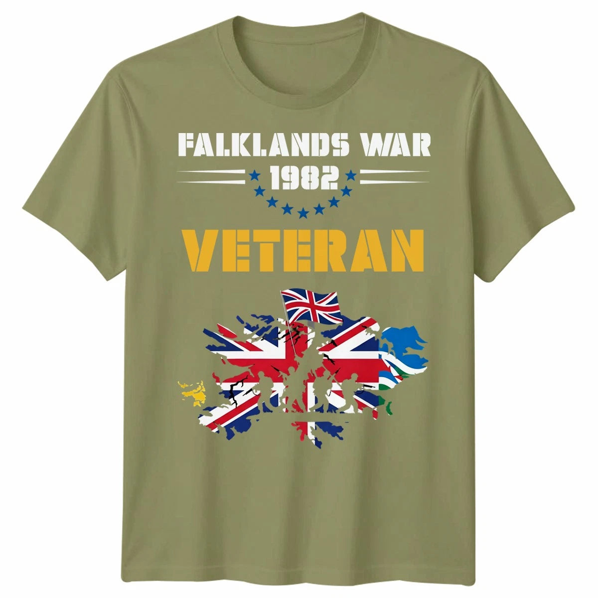 Falkland Wars 1982 Veteran Unisex T Shirt Uk Flag Soldiers War Remembrance Day