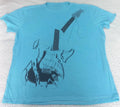 John Varvatos Star USA Men's Stone Wash Light Blue Broken Guitar T-Shirt XL