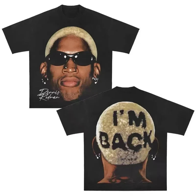 Dennis Rodman Y2K Graphic Streetwear T Shirt Oversized Tee Cotton Blend S-3XL