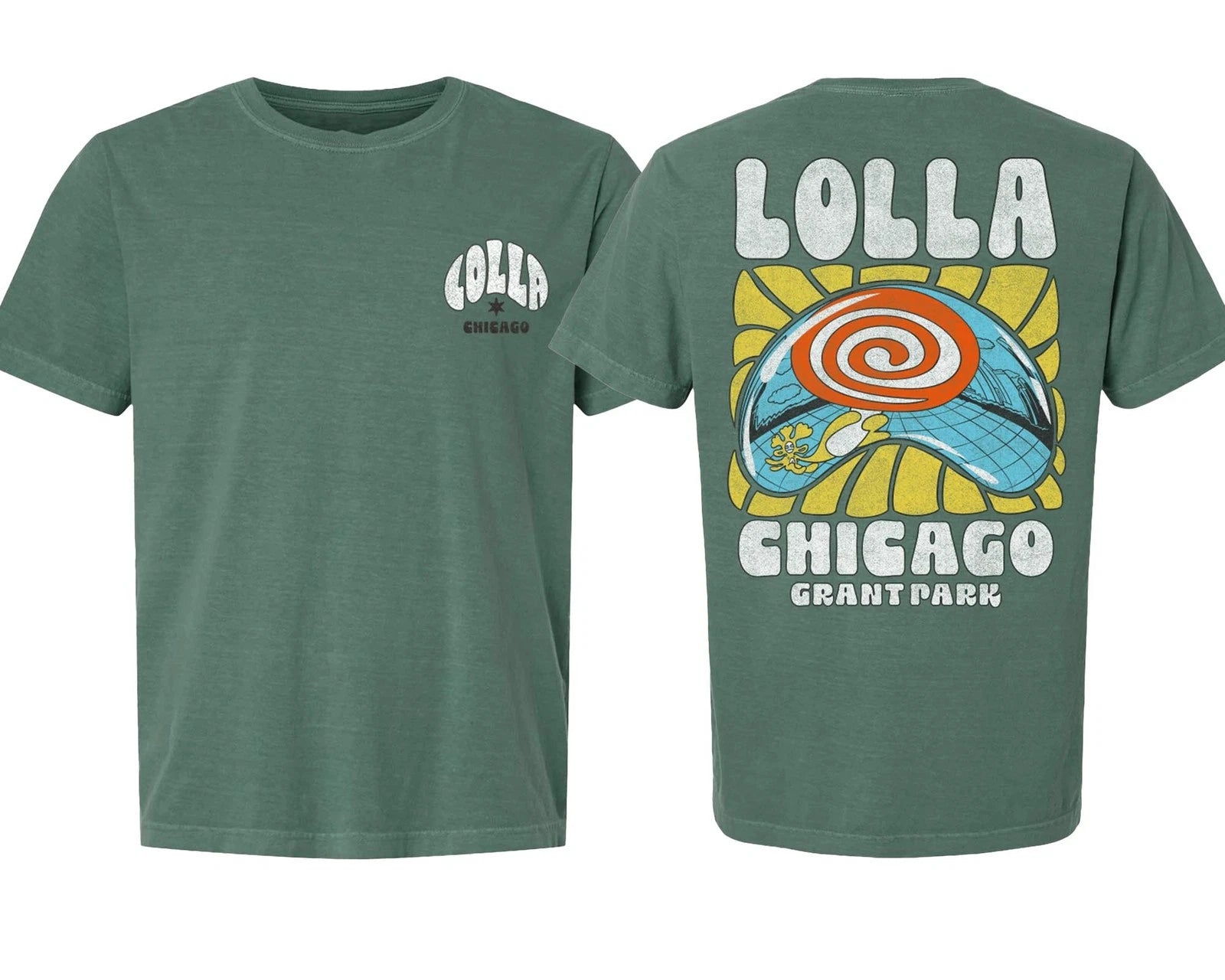 Lolla palooza Reflection Military Green T-Shirt Unsiex Fan Gift S-5XL