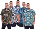 Mens Casual Shirts 100% Cotton Printed Short Sleeve Regular Big Size Formal Top
