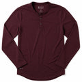 BYLT Lux Henley Shirt Men's Small Drop Cut Long Sleeve Casual Maroon