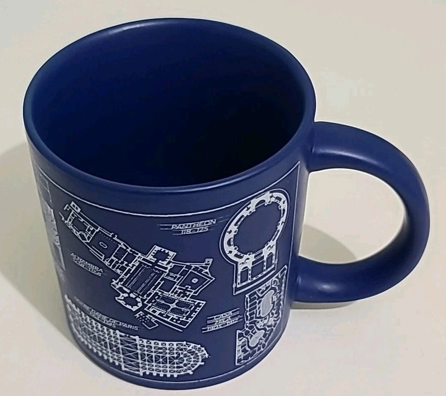The Unemployed Philosophers Guild Great Architecture Mug 2013  #2392 Blue Rare