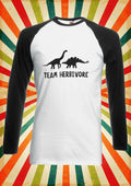 Team Herbivore Vegan Dinosaur  Men Women Long Short Sleeve Baseball T Shirt 2422
