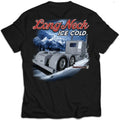 Big Rig Trucks "Long Neck Ice Cold" T-Shirt, Black, Truck Driver Theme, Mountain