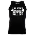 I Flexed And The Sleeves Fell Off Tank Top - Funny t-shirt joke gym work out