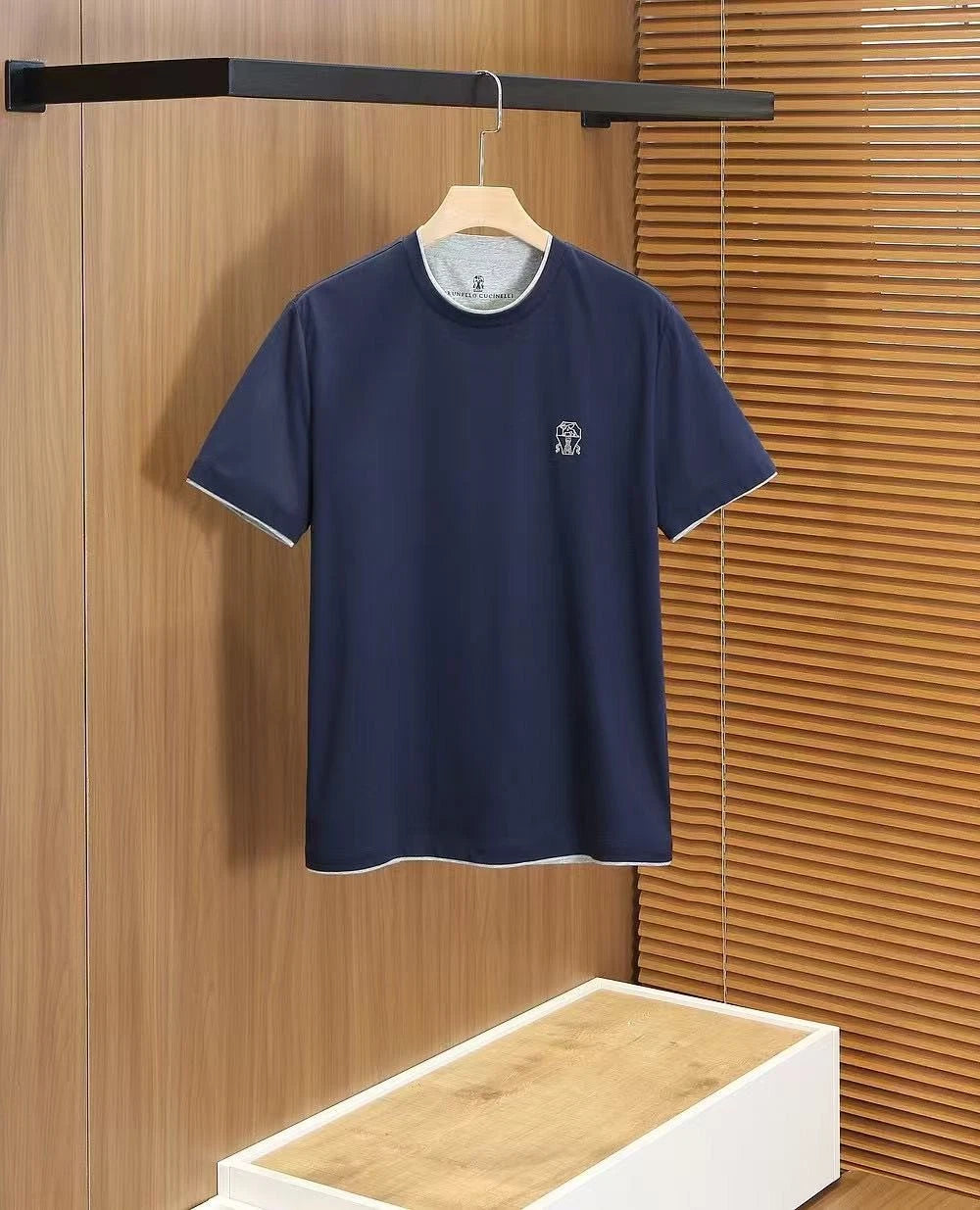 Brunello Cucinelli Men's Soft Cotton Jersey Crewneck T-Shirt in Blue SIZE M-3XL