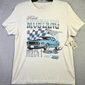 Lucky Brand Ford Mustang Shirt Mens Large White 428 Mach 1 Racing Casual NWT