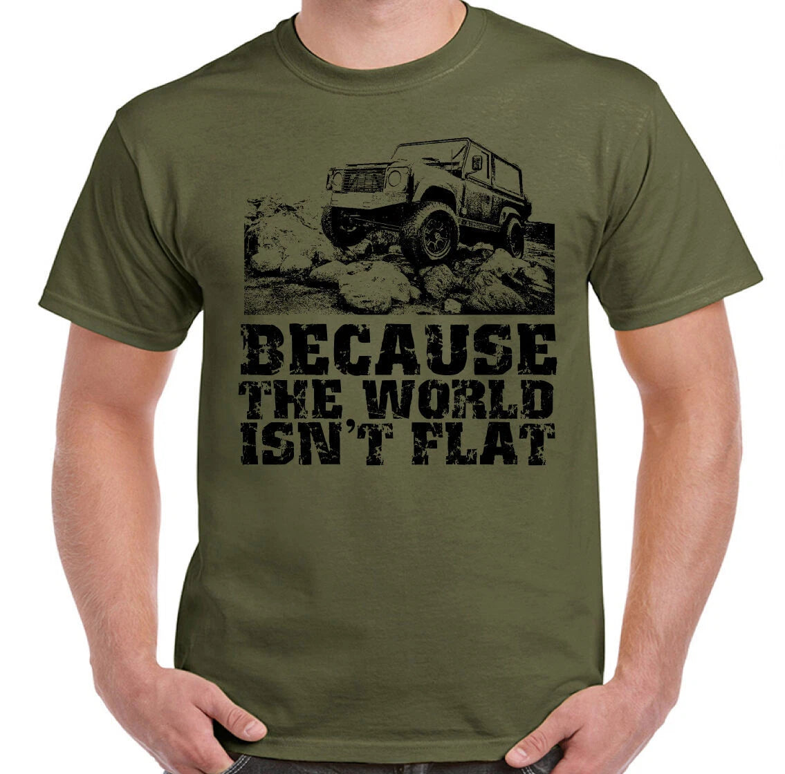 4x4 T-Shirt Because The world Isn't Flat Mens Funny 4x4 90 110 SVX
