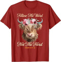 Follow The Word Not The Herd Christian Western Highland Cow T-Shirt