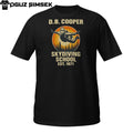 D.B. Cooper Skydiving School T-Shirt | Funny Retro Mystery DTG Printed Tee