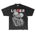 New LOVER/LOSER Skulls Skeleton Graphic Print Short Sleeve Unisex S-5XL T-Shirt