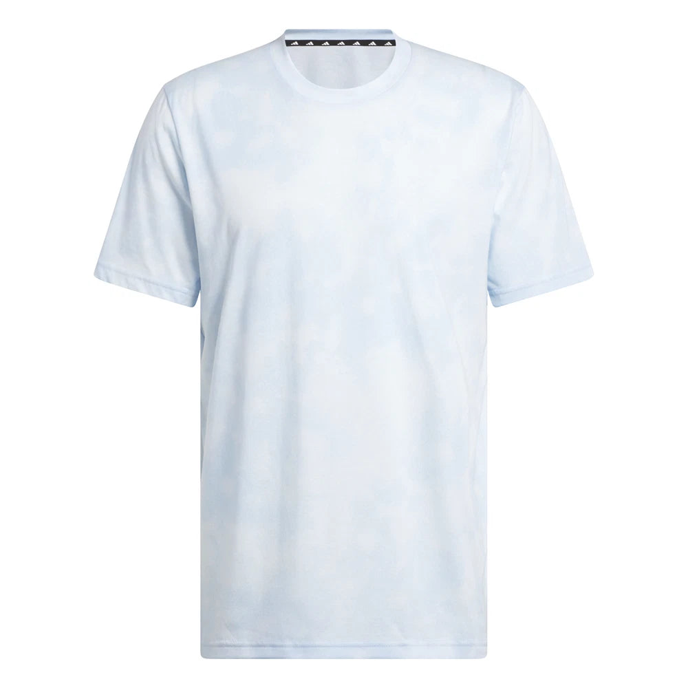 adidas Feel Ready Crew Neck Short Sleeve T-Shirt Mens Blue Casual Tops JN9341