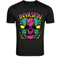 Alien Skull Invasion T-Shirt - Neon Sci-Fi Horror Graphic Tee