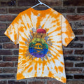 Hard Rock Atlantic City Custom Orange Tie Dye Rainbow Graphic T-Shirt Size Large