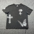 Ksubi Kit Out Kash Shirt Mens Large Faded Black Short Sleeve Streetwear L