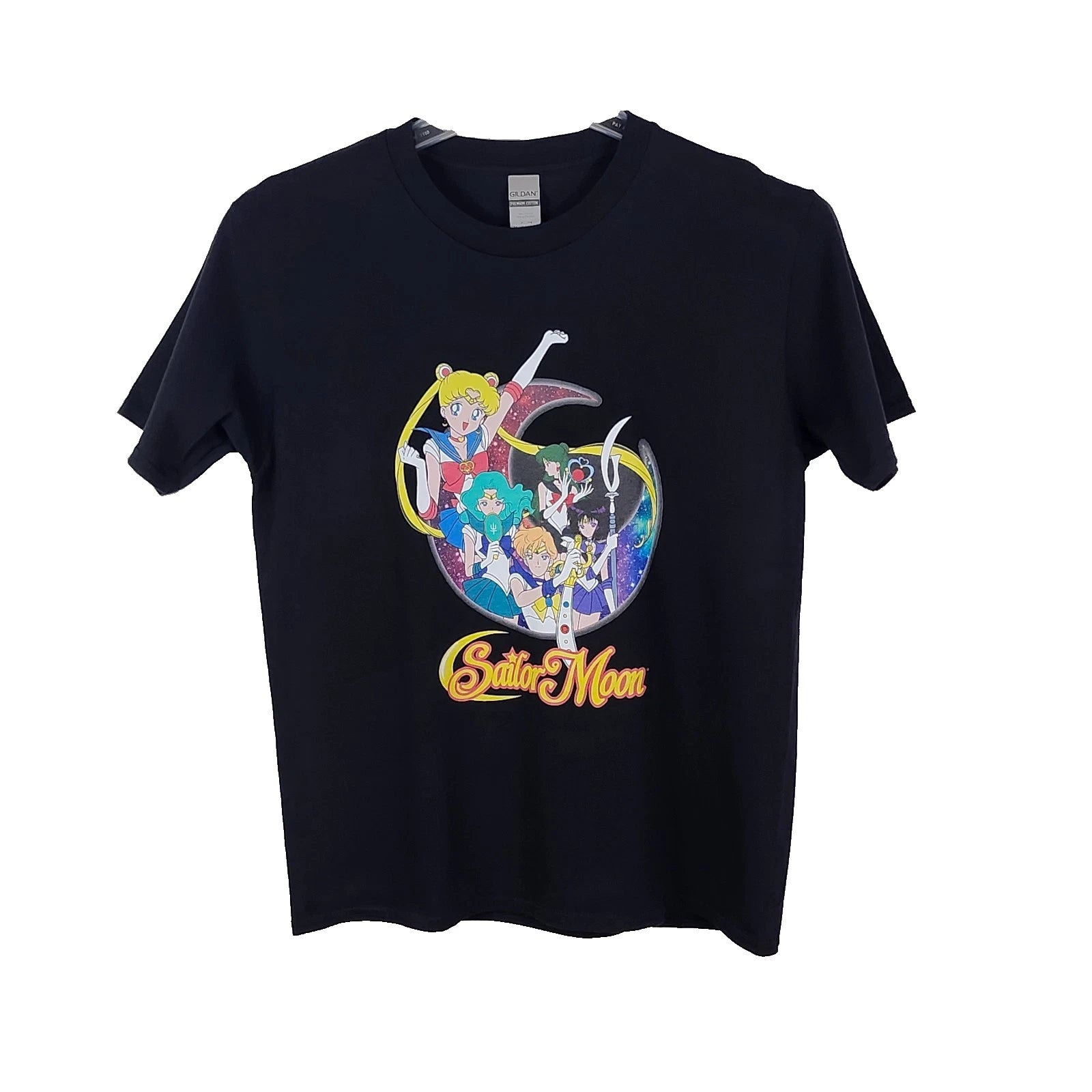Premium Cotton T-Shirt Short Sleeve Crew Neck Graphic Black Medium