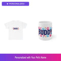 Custom Shih Tzu Paw Print Gift Set Shirt Mug Personalized Pet Name Bundle