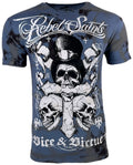 Rebel Saint by Affliction Men's T-Shirt Crossfire Skull Biker S-4XL