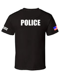 NW MEN'S PRINTED POLICE USA FLAG SECURITY STAFF FUNNY CUSTOM HALLOWEEN T-SHIRT