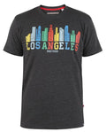 D555 Duke Big Mens Printed T-Shirt Los Angeles Sky Line 2XL-4XL 5XL 6XL (601012)