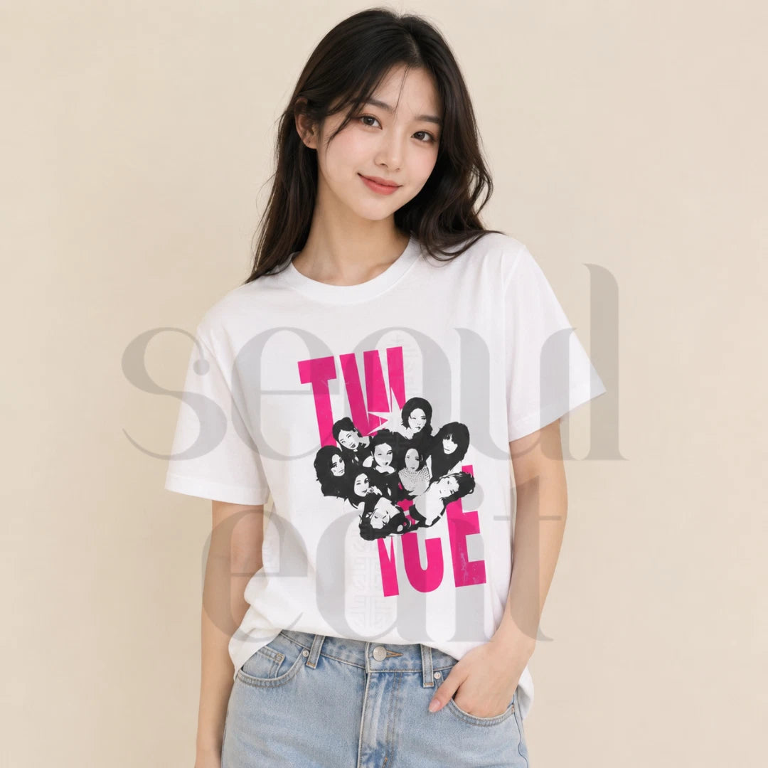 Popping Pink Kpop-Inspired Graphic Unisex T-Shirt