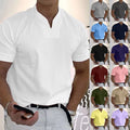 Men Grandad Shirts Summer Plain Short Sleeve Loose Casual T-Shirt Tops