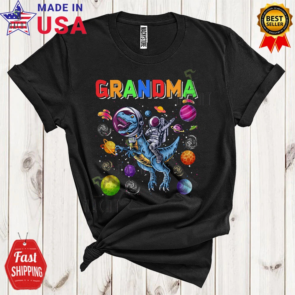 Grandma Birthday Dabbing Astronaut Riding T-Rex Dinosaur Outer Space Shirt, Mug