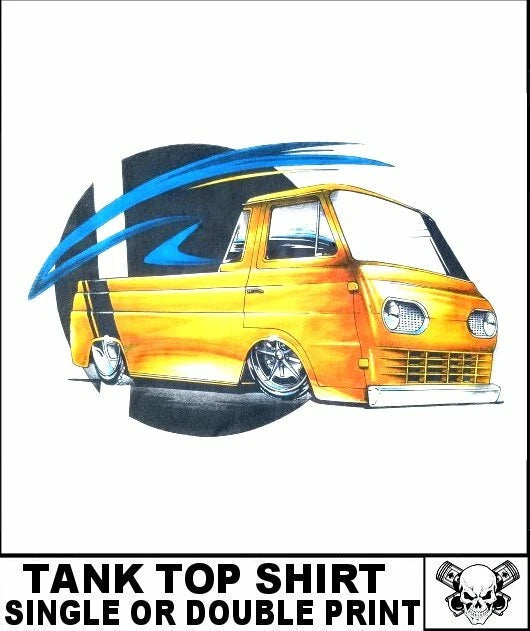 1960's Econoline Custom Hot Rod Pro Street Pickup Truck Skull Tank Top Shirt T33