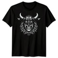 Viking Skull Helmet Mythology Mens T-Shirt Norse Warrior Graphic Tee