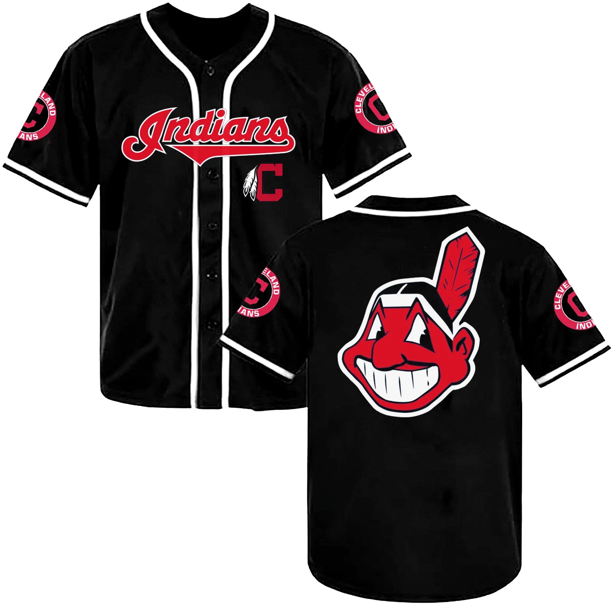 M LB Cleveland Indians baseball jersey AOP Unisex Shirt UB423