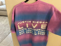 Justin Bieber SKYLRK STRIPE COACHELLA T-Shirt PINK Striped Graphic M 2026