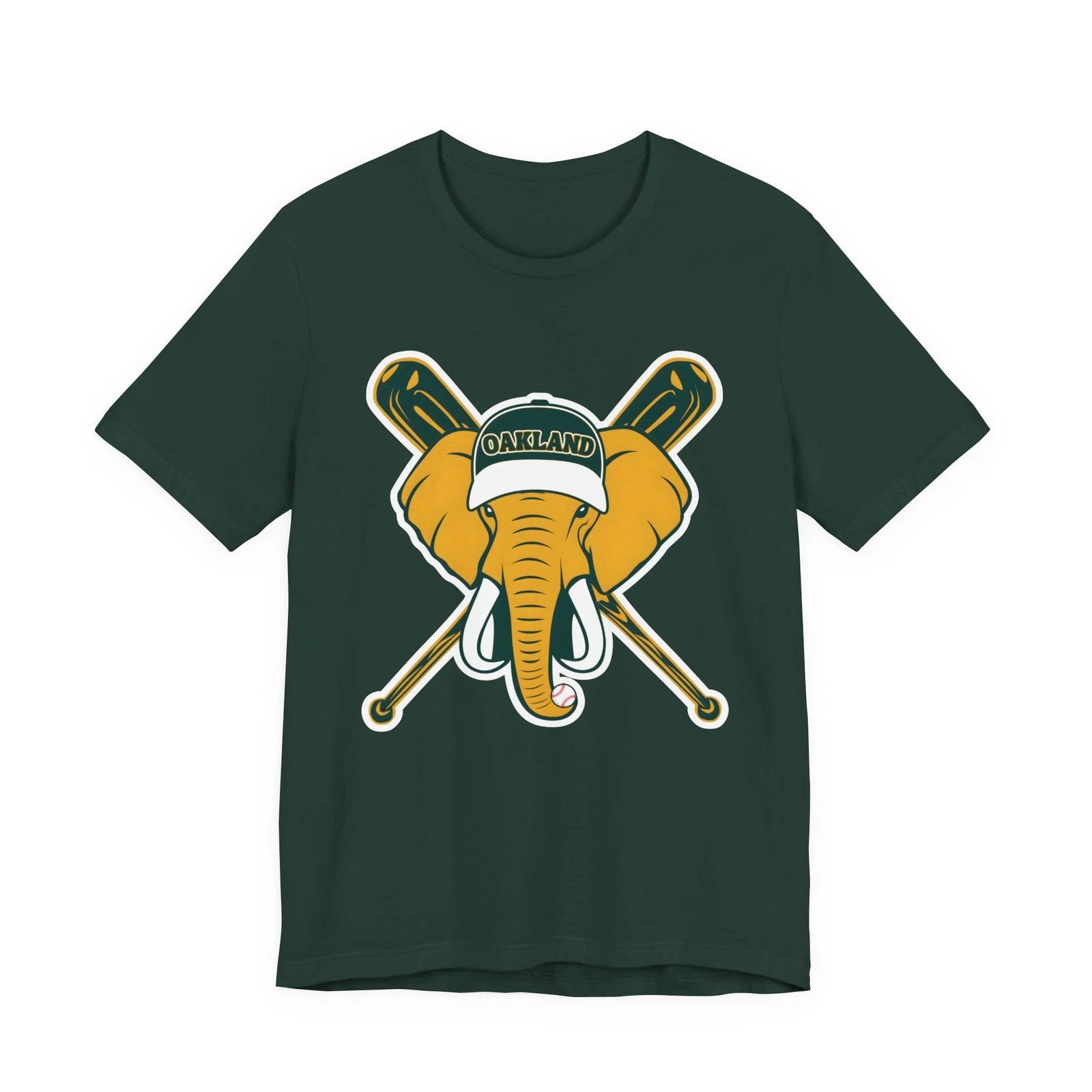 Oakland Baseball T-Shirt Vintage Style Elephant Mascot Tee Team Colors