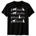Dog Music Notes Hobbies Mens T-Shirt Dogs And Music Silhouette
