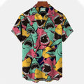 Mens Button Down Shirts Shark Lover Printed Hawaiian Tops Novelty Ugly Gift