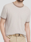 NEW Goodfellow & Co. Men's Brown Striped Short Sleeve T-Shirt Size Large