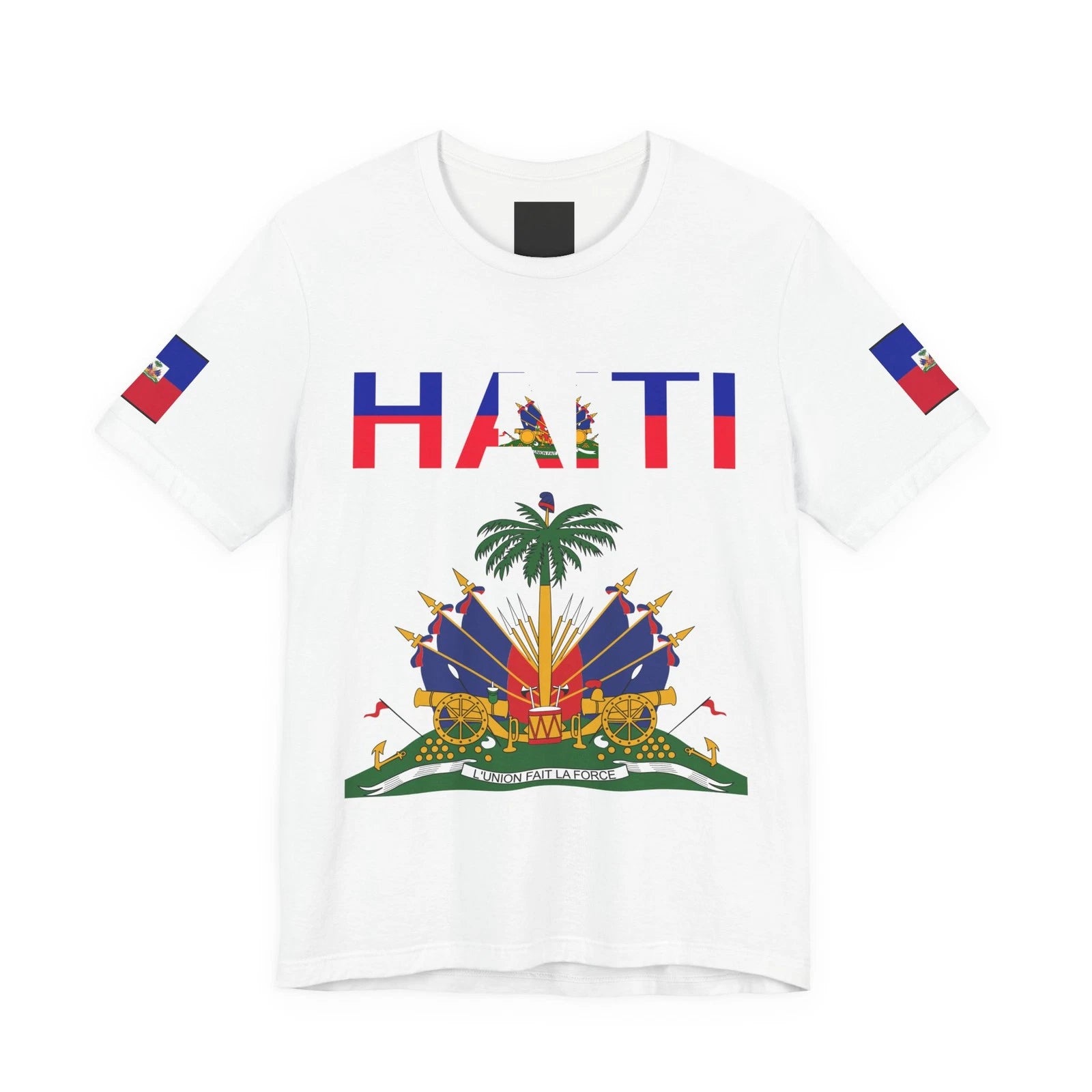 Haiti Coat of Arms Tee | Haitian Flag Sleeve T-Shirt