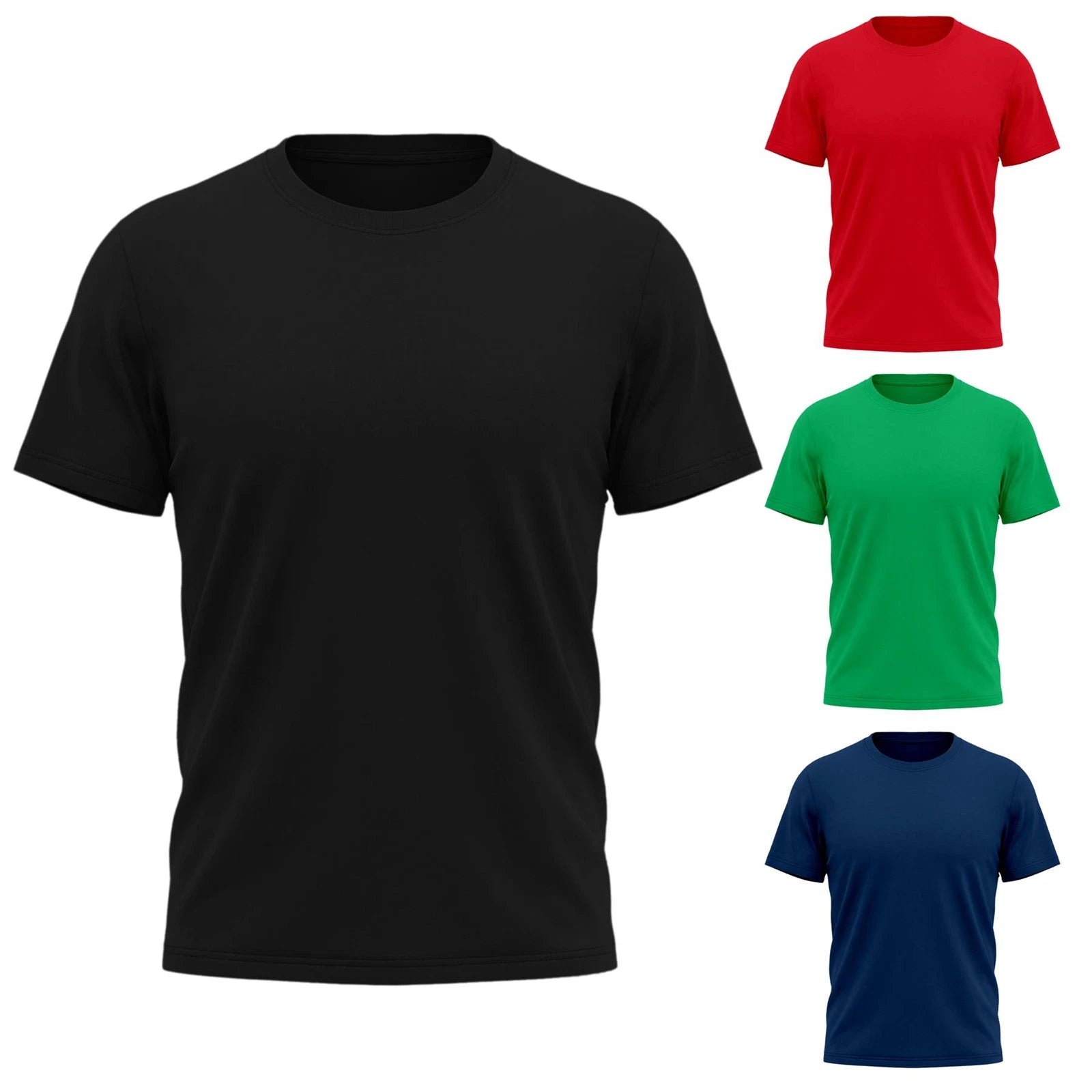 Mens Plain Premium Cotton Short Sleeve T-shirt Crew Neck Mens Shirt Summer