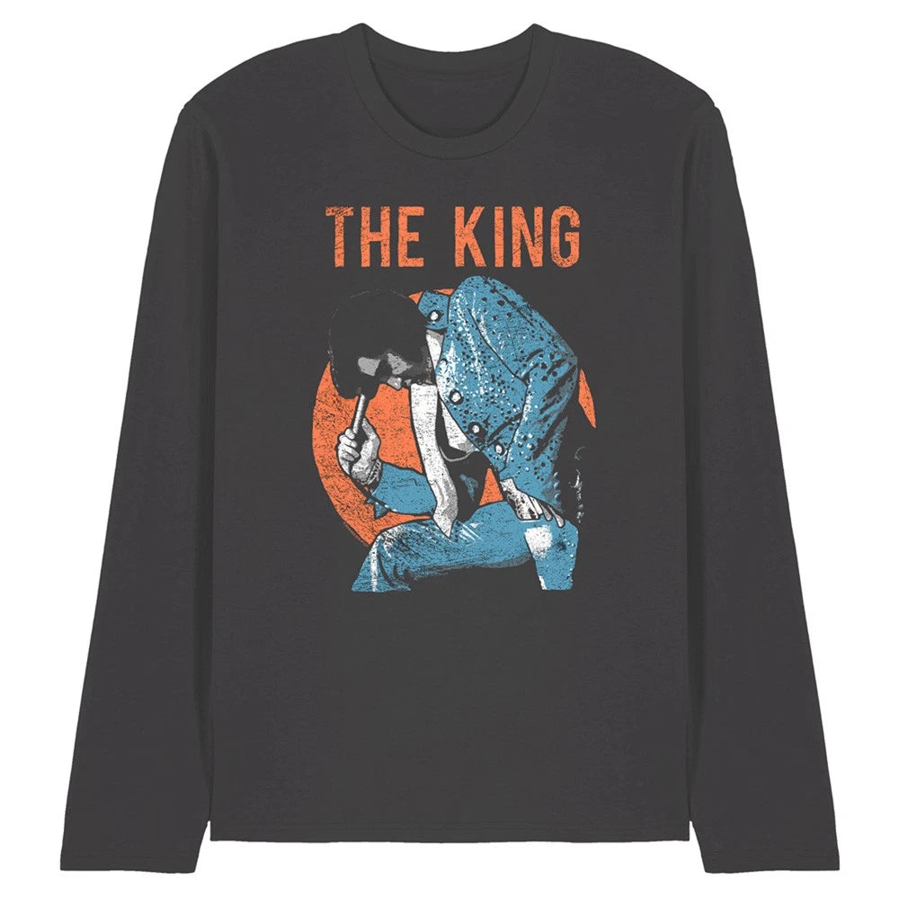 Elvis Presleymic In Hand Unisex Long Sleeve T-Shirt S-2XL, Charcoal