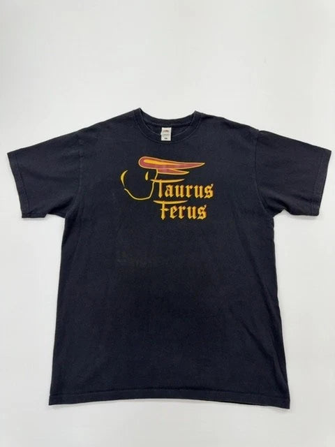 Fruit of the Loom Unisex Black Taurus Graphic T-Shirt Size L Regular