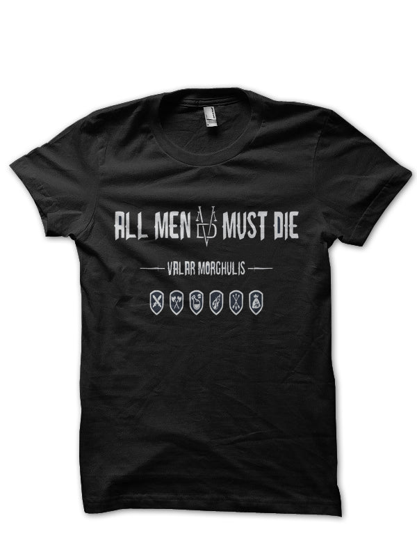 Valar Morghulis Black T-Shirt Hoodie, Sweatshirt | CoreVibeTees.com