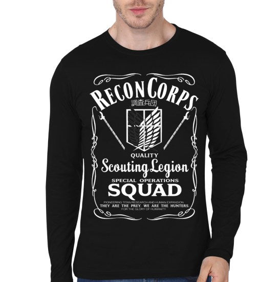 Recon Corps Black Full Sleeve Tee Hoodie, Sweatshirt | CoreVibeTees.com