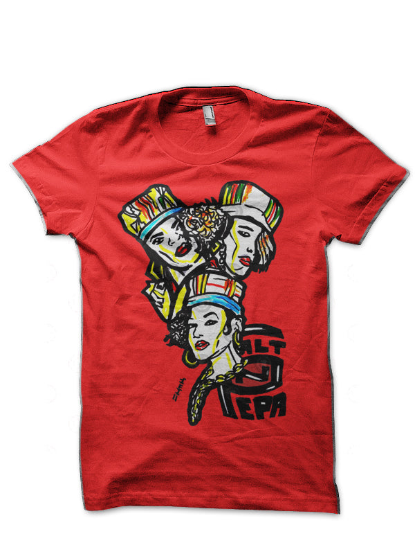 Salt N Pepa Old School Colors Red T-Shirt Hoodie, Sweatshirt | CoreVibeTees.com