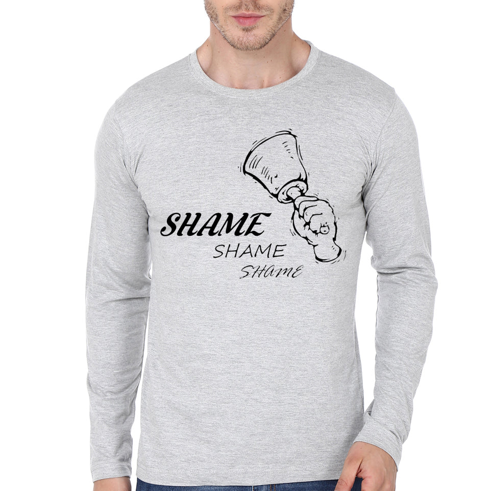 Shame Grey Full Sleeve Tee Hoodie, Sweatshirt | CoreVibeTees.com