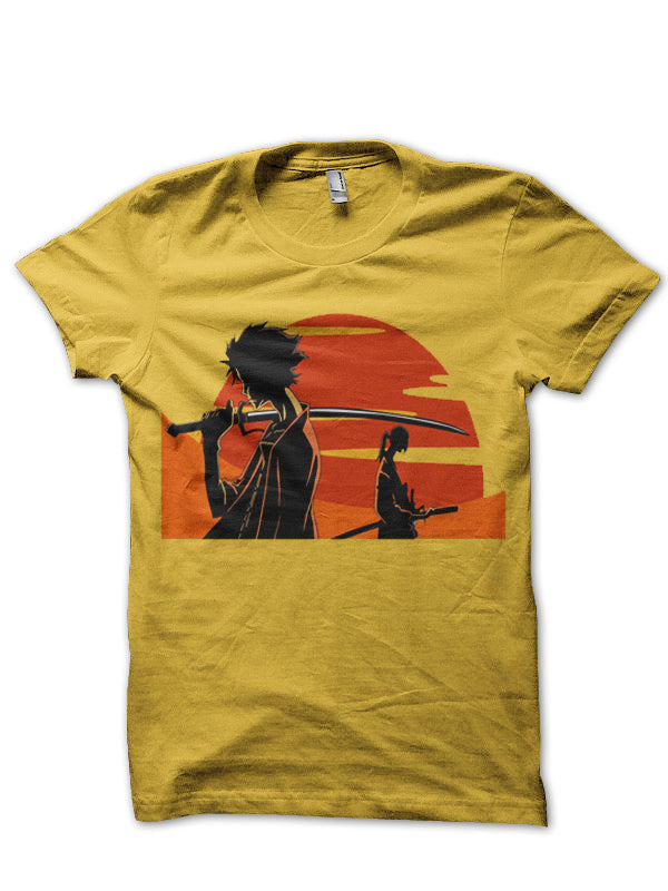 Samurai Champloo Half Sleeve Yellow T-Shirt Hoodie, Sweatshirt | CoreVibeTees.com